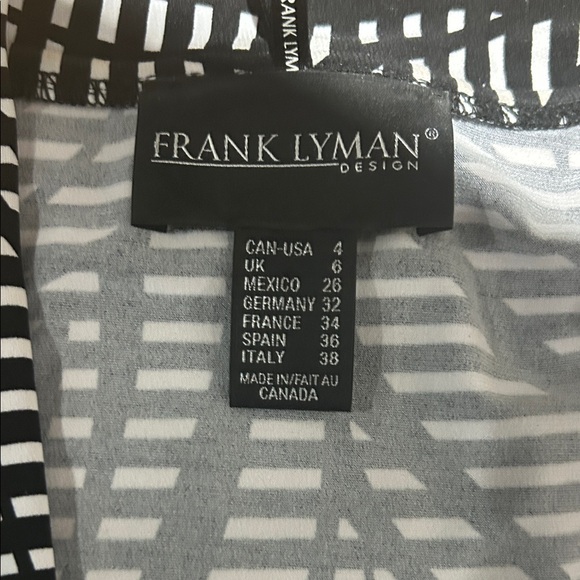 Frank Lyman Design Black and White Patterned Cardigan Wrap - Picture 2 of 3